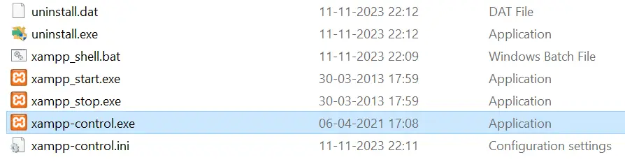 XAMPP Control exe file
