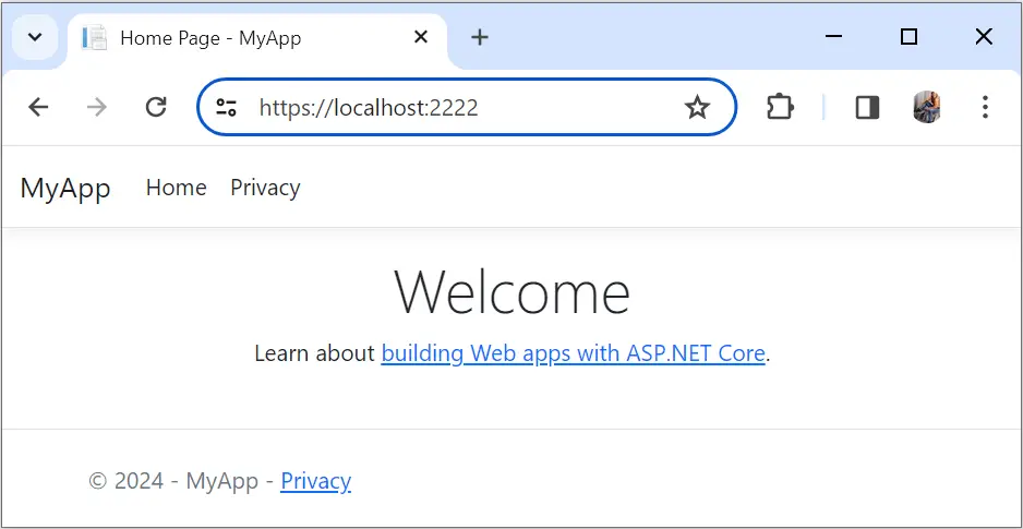 Browser accepts self signed certificate