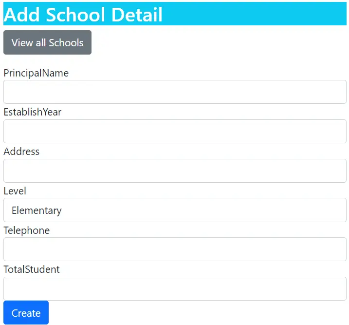 Create Update School Details