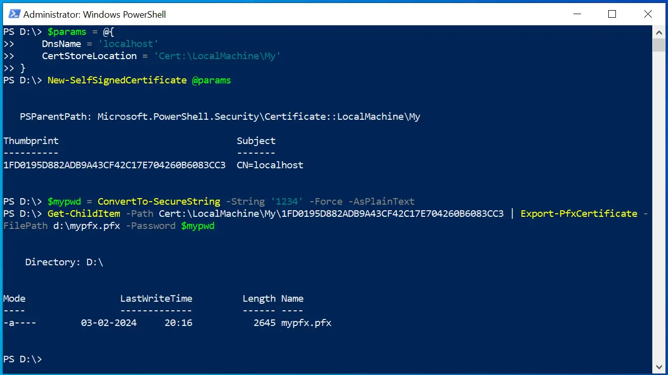 SSL Creation Powershell