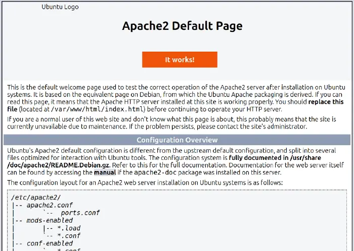 apache default page