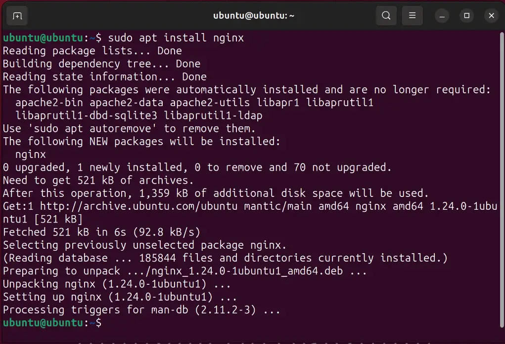 Install Nginx Ubuntu