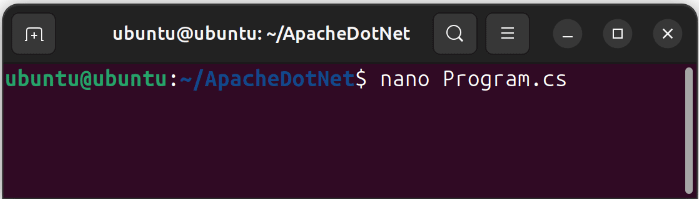 nano open program.cs