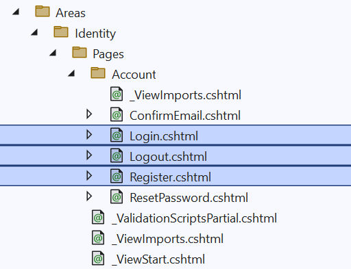 Login Logout Register pages