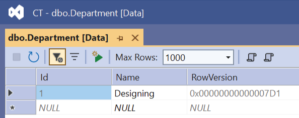 Concurrency Token rowversion