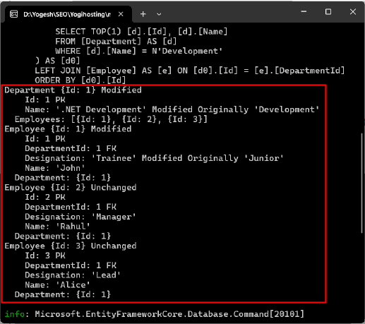 Change Tracker Debug View