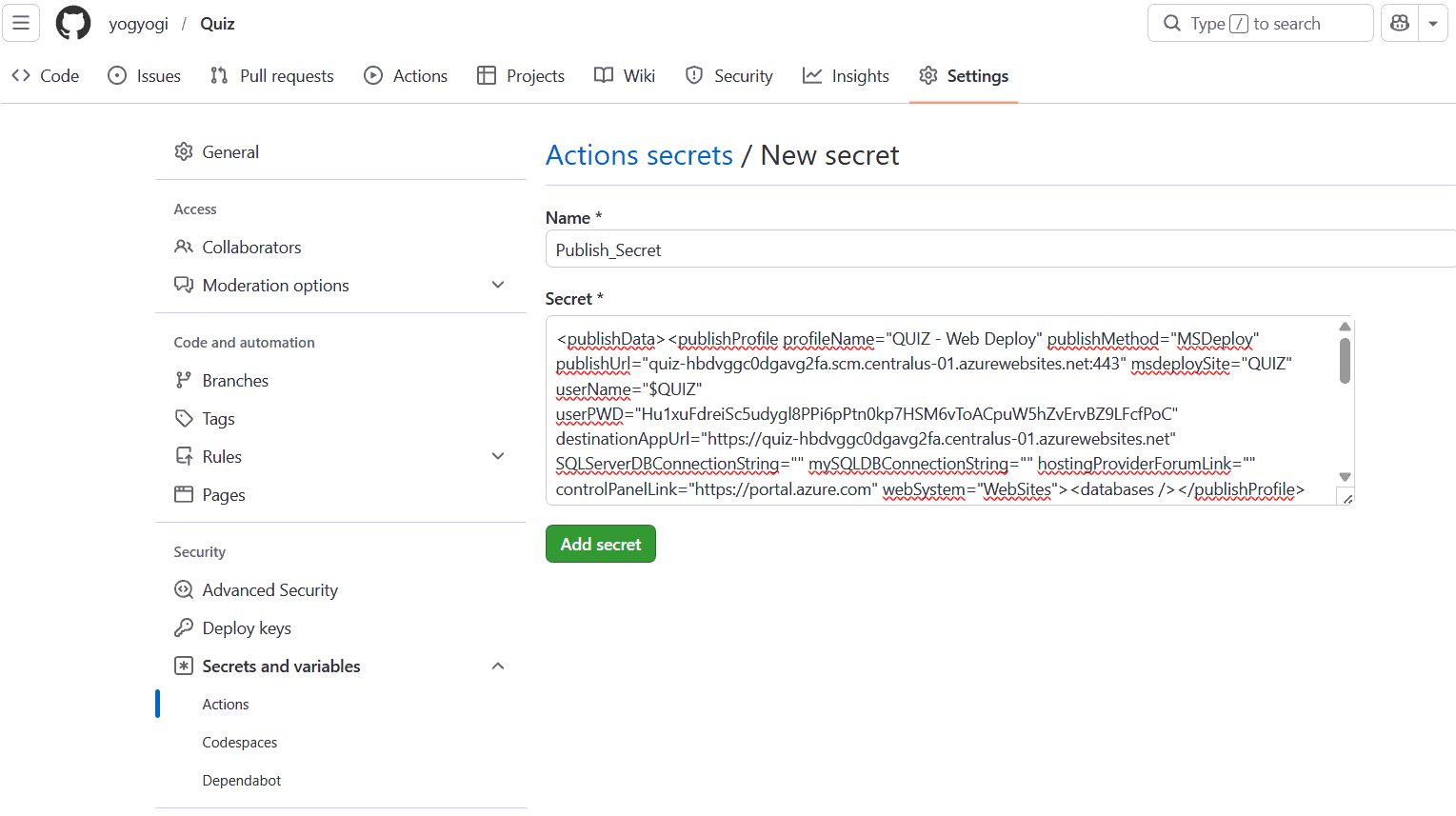 GitHub Secrets