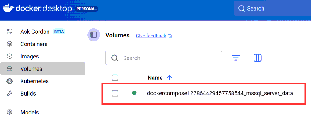 Docker Desktop Volumes
