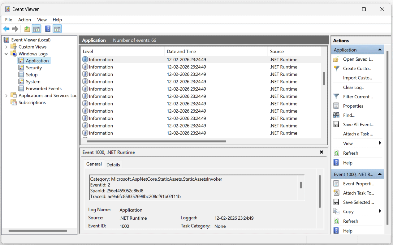 Windows Event Viewer Windows Event Viewer