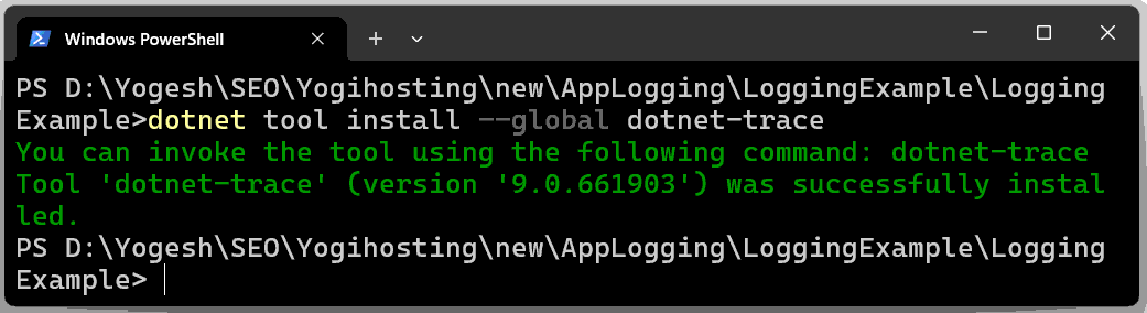 Install Dotnet Trace Install Dotnet Trace