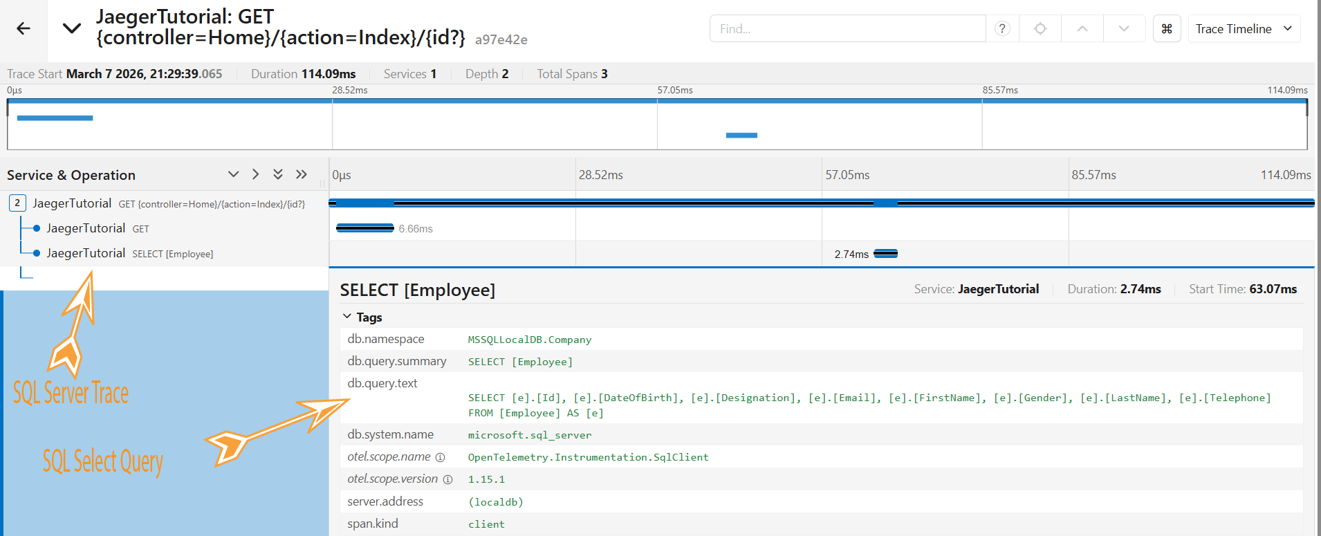 Jaeger SQL Server Trace