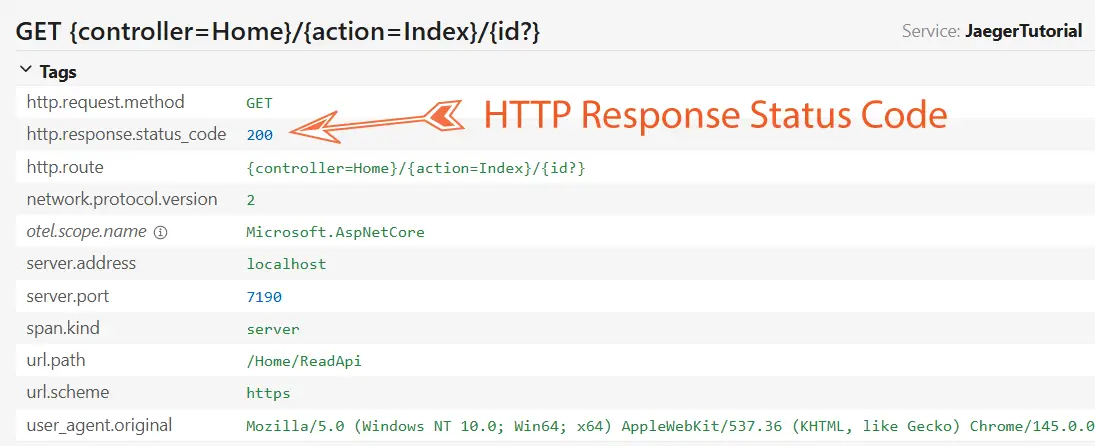Jaeger Web API Trace