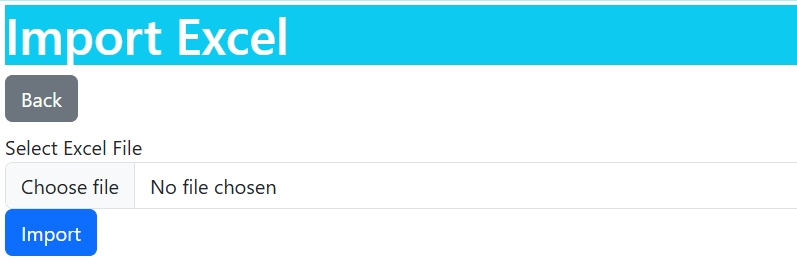 Import Excel Form Import Excel Form