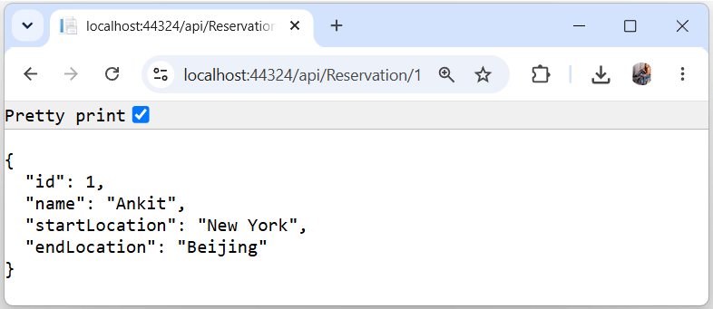 1st reservation json asp.net core web api