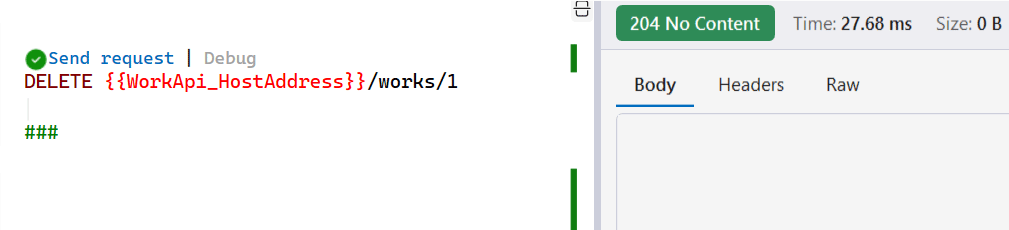 Delete Request Endpoints Explorer