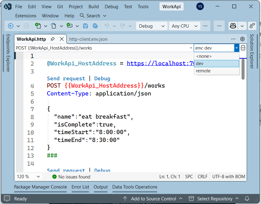 Environment Selector http File