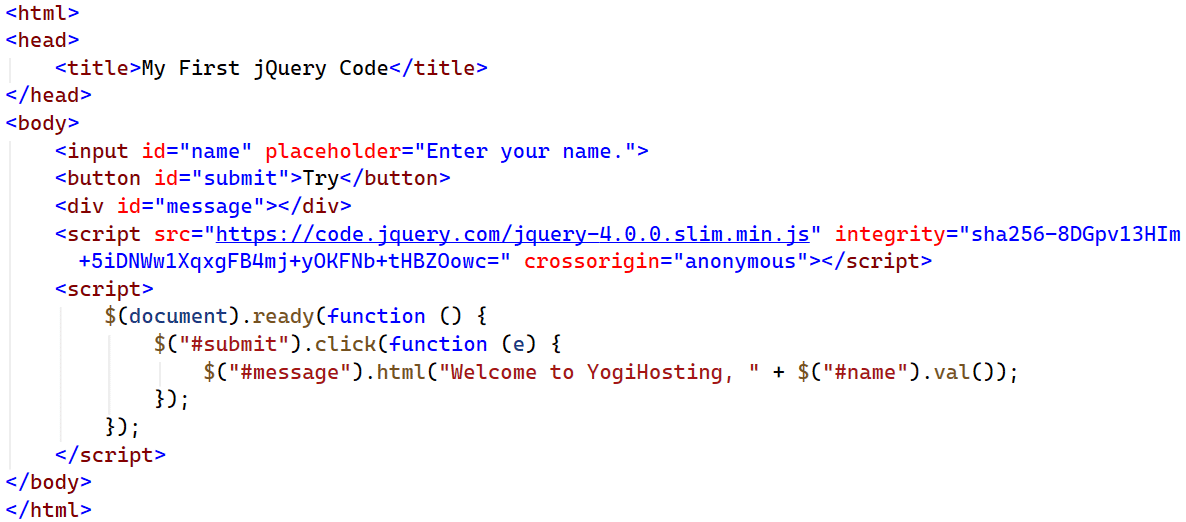 My First jQuery Code my first jquery code