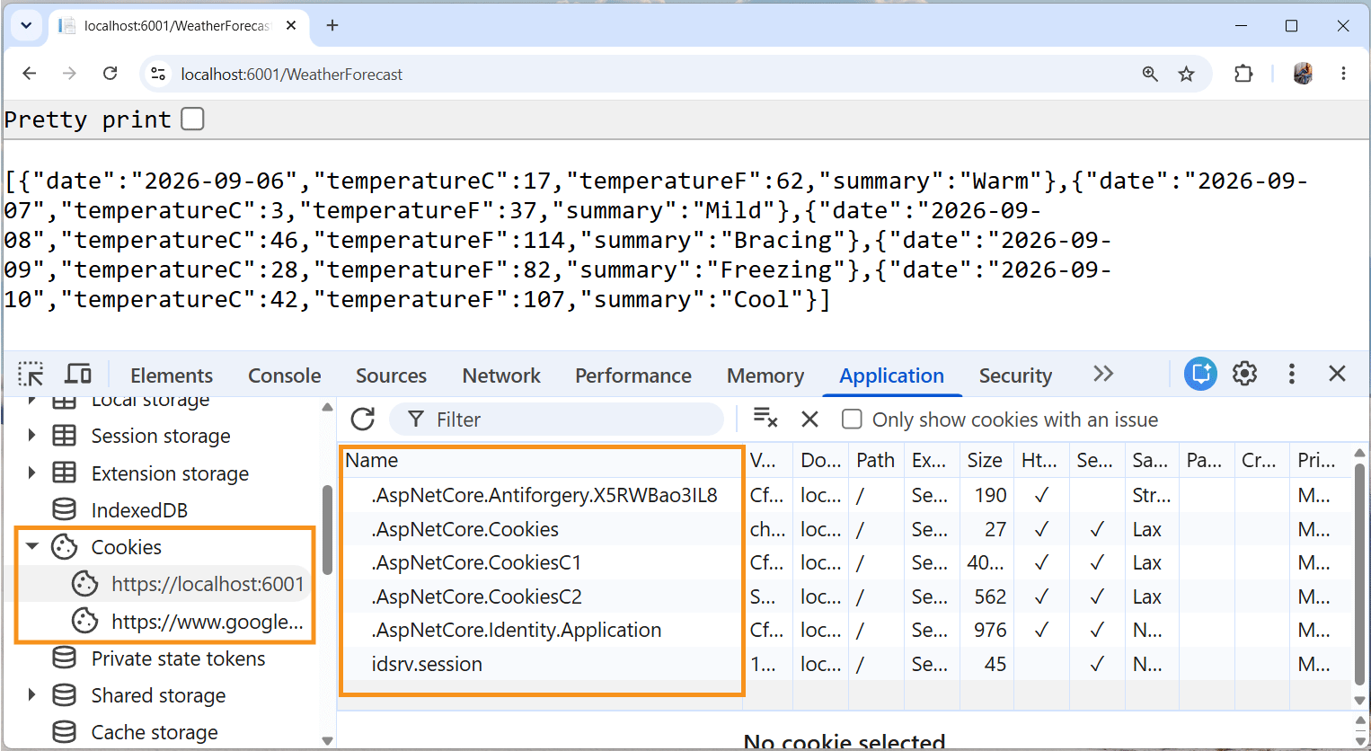 Delete Duende IdentityServer Cookies